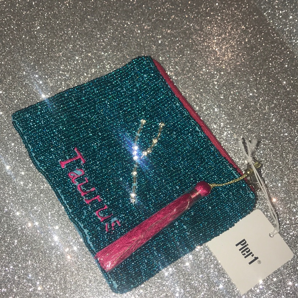 NWT Pier1 Imports Zodiac TAURUS Coin Beaded Purse